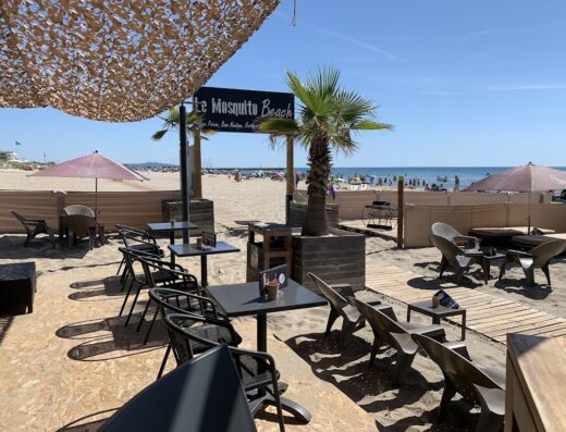 Le Mosquito Beach plage aménagée, espace nautique, service au comptoir